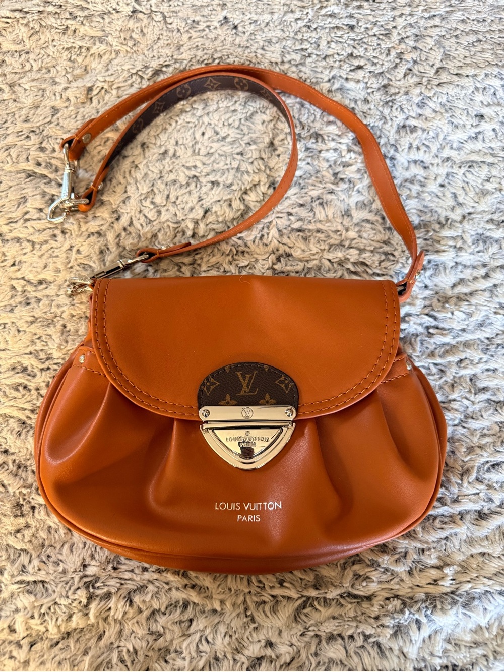 Shoulder Bag with Monogram Accent